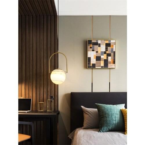Nordic Glass Ball Luxury Pendant Lights Bedroom Bedside Decor Lighting Corridor Living Room Dining Room Model Room Pendant Lamps