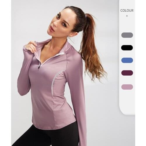 Long Sleeve Sports Jacket Women Zipper Fitness Yoga Shirt Gym Top Activewear Running Coats Workout Quick Dry Clothes X669B