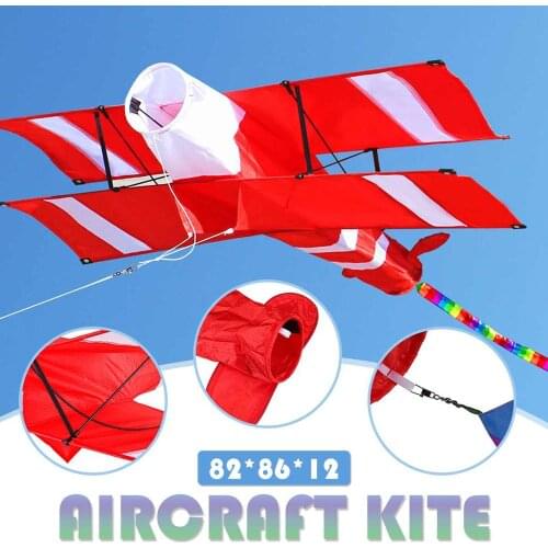 3D Single Line Red White Kites Outdoor Fun Sports Beach Kite with Red Tail Flying Kite for Adults Educational Toys For Kids Gift