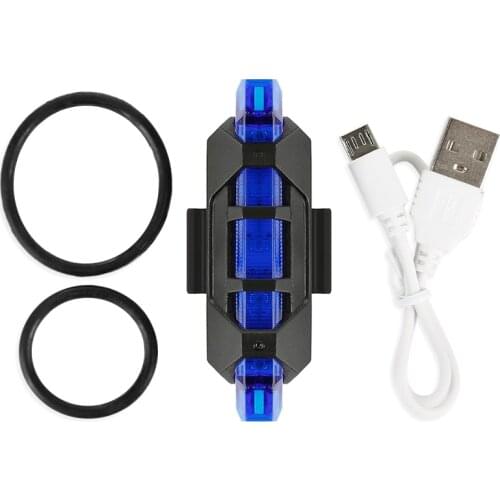 Outdoor Cycling 5 LED USB Rechargeable Mountain Bike Tail Warning Light Rear Safety Bicycle Lights Bicycle Accessories