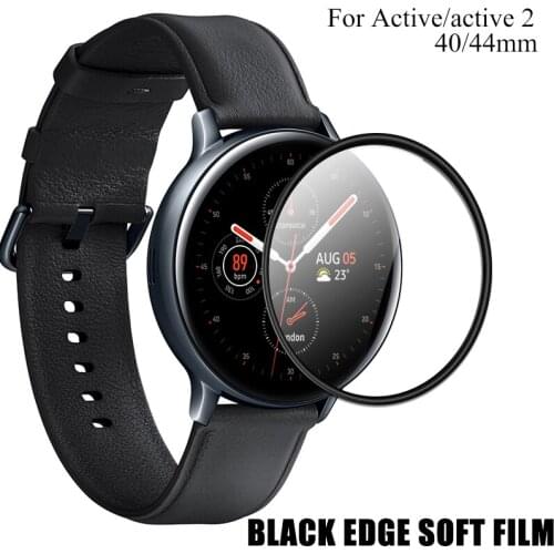 HD Screen Protectors Film Soft For Samsung Galaxy Watch Active 2 40mm 44mm Full Cover Curved Edge Protective Scratch Resistant
