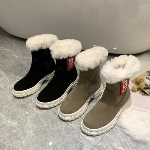 Winter Warmer Hiking Snow Boots Women Casual Plus Velvet Warm Cotton Boots And Comfortable Snow Boots flat fashion shoes O3-85
