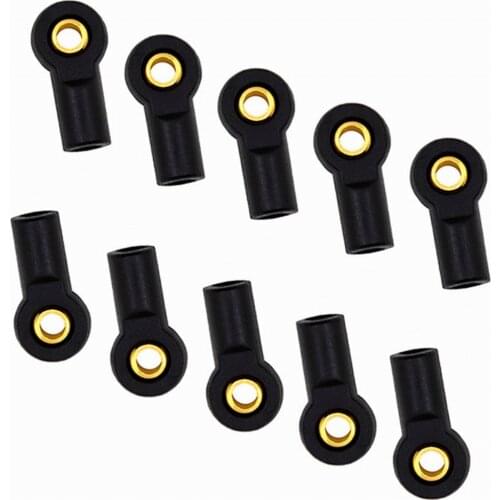 10 Pcs M3 Universal Ball Joint 3mm Tie Rod Short End Black Plastic Head Holder for 1/8 1/10 RC Boat/Car/Airplane/Truck/Buggy