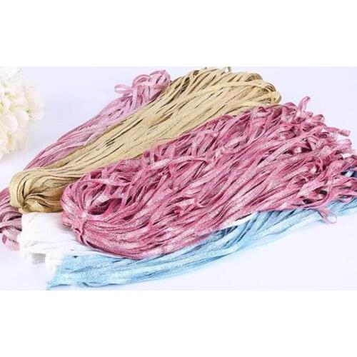 100meter Wholesale 6mm Color Glitter Flat Rope DIY Doll Clothes Dress Flower Headdress Package Decorative Woven Ribbon Material