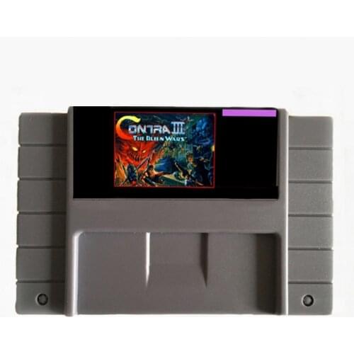 Contra 3 USA Version 16 bit Big 46 pins Gray Game Card For NTSC Game Player