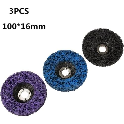 3pcs 100mm Cleaning Striping Wheel Grinding Disc Wheel for Angle Grinder Clean Remove Paint Coating Rust Oxidize Abrasive To