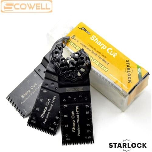 30% Off 8 PCS Japanese Teeth Starlock Oscillating Multi Tool Saw Blades Plunge Saw Blade Multitool Type Blade Sk5 Fast Wood Cut