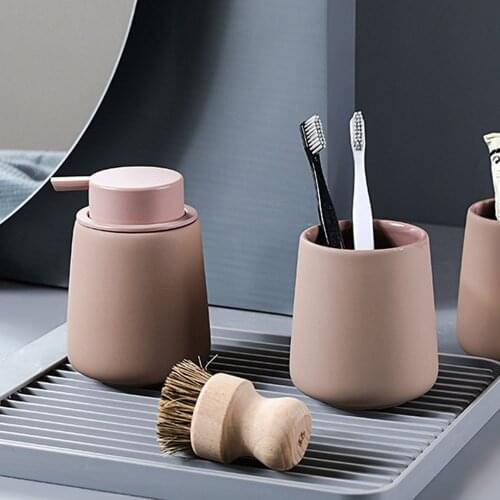 350ml Ceramic Soap Dispenser Nordic Bathroom Hair Conditioner Shower Gel Shampoo Bottles Hotel Hand Wash Empty Refill Sub-bottle