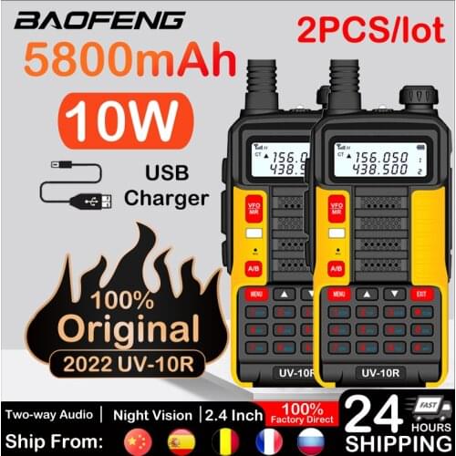 Baofeng NEW Professional Walkie Talkie UV 10R 30km 128 Channels VHF UHF Dual Band Two Way CB Ham Radio For Hunt Forest City 2021