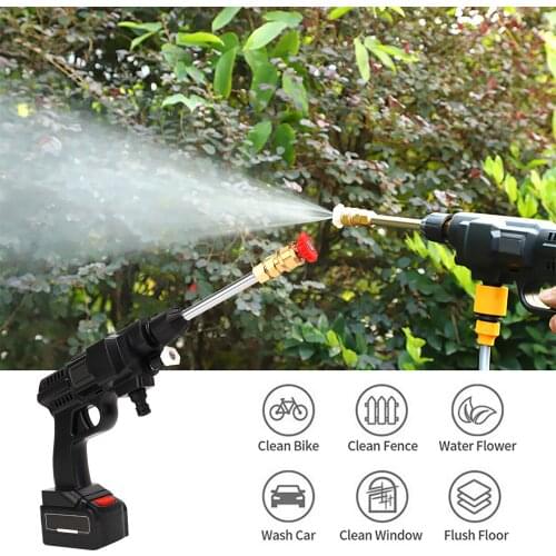 12/24V Wireless High Pressure Car Washer Rechargeable Lithium Battery Auto Spray Water Car Cleaning Gun Handheld Cleaner