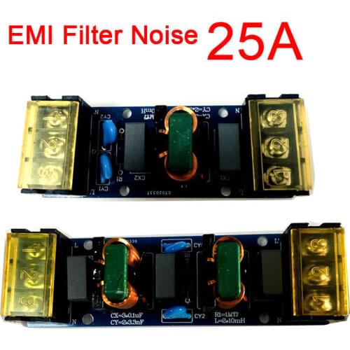 110V 220V AC Power Supply Filter Board 25A EMI Filter Noise Suppressor FOR Audio Amplifier PCB copper foil doubled