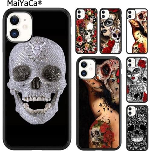 MaiYaCa DIAMOND SKULL Phone Case Cover For iPhone 5s SE 6s 7 8 plus X XR XS 11 12 pro max Samsung Galaxy S8 S9 S10 plus shell