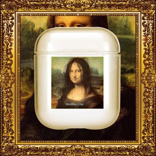 Mona Lisa Art Earphone Case For Apple iPhone Spoof Oil Painting Airpods Case wireless Bluetooth Earphone Case