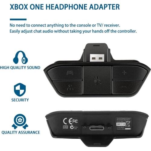 Black Stereo Headset Adapter Headset Audio Adapter Headphone Converter For One Wireless Game Controller