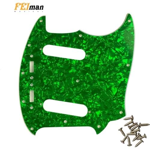 Pleroo Guitar parts Pickguard with 12 screws For fender American Mustang Guitar Pick guard best quality guitarra Scratch Plate