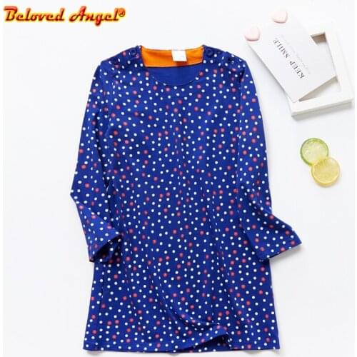 New Fashion Fall Winter Long Sleeve Cotton Candy Colors Cute Baby Girl Cotton Party Dresses for Kids Princess Girls Dress