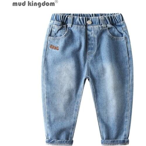 Mudkingdom Autumn Spring Baby Boys Jeans Pants Kids Clothes Cotton Casual Children Trousers Denim Boys Clothes
