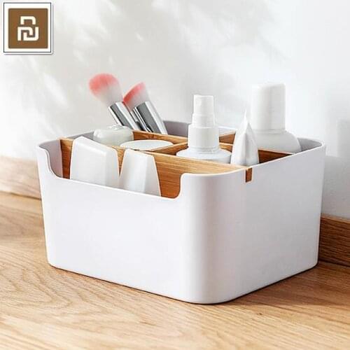 Xiaomi Ecological Bamboo Cosmetic BOX Desktop storage box Detachable Wood ABS Organiser Box Office Smart Home Neat organized BOX