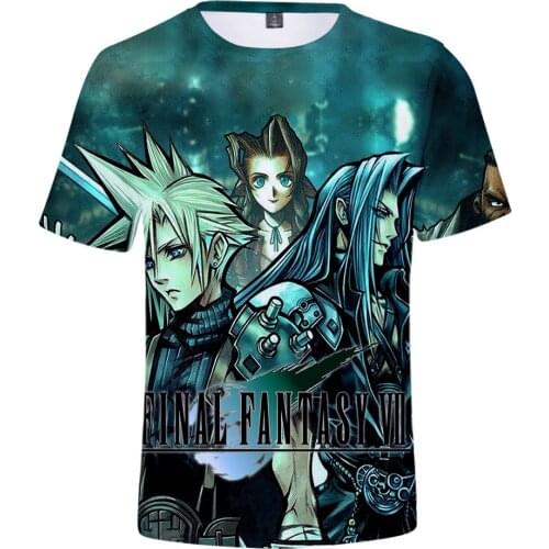 Final Fantasy 7 3D T Shirt Final Fantasy VII Cosplay T-shirt Women Men Kids Casual Streetwear Harajuku Hip Hop Anime Tee
