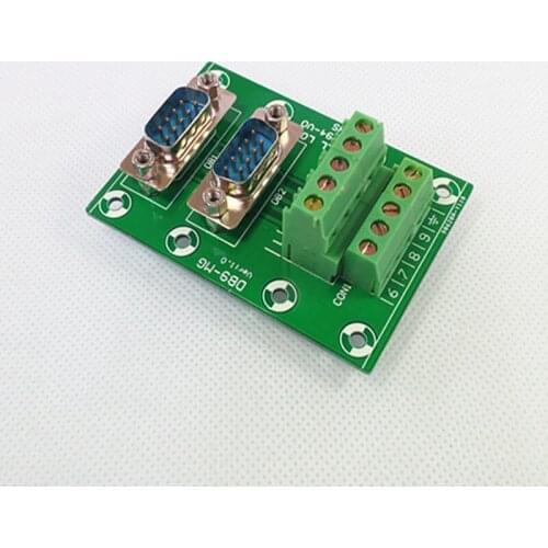 D-SUB DB9 Double Male Header Breakout Board, Terminal Block, Connector