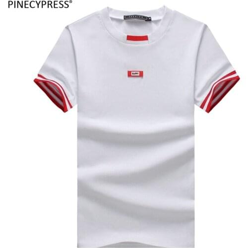 95% Cotton 5% Spandex Man T Shirt Rib Short Sleeves Summer Patchwork White Black Round Neck Male Fashion O-neck Men T-shirt