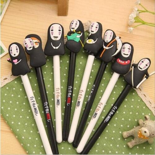 Ellen Brook 1 Piece Korean Stationery Cartoon No Face Man Pens Advertising Creative Bent School Office Supplies Gel Pen Gift