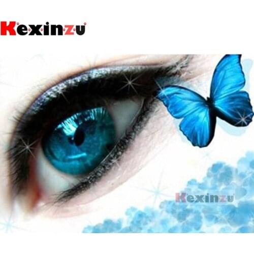 Kexinzu 5D DIY Full Square/Round Drill Diamond Painting "Butterfly eye" 3d Diamond Embroidery Cross Stitch home Decor Gift K@660