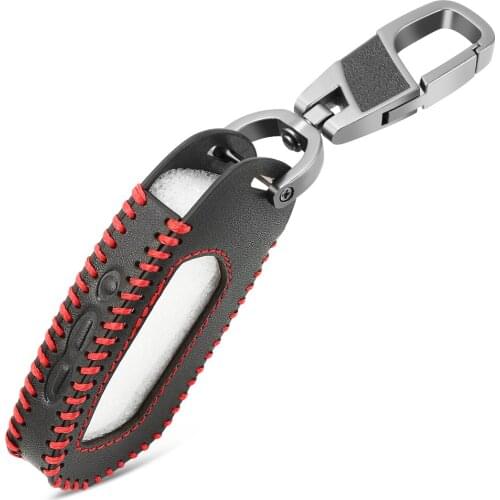 Leather Key Case Protector Cover Keychain for Pandora DXL 4950 DX-90BT DX-91 Two Way Car Alarm Remote Control LCD