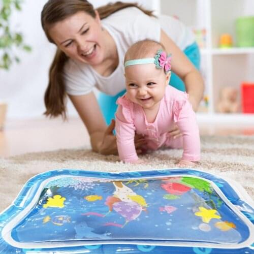 Baby Summer Toy Tummy Time Baby Water Play Mat Inflatable Toy Mat-Baby Inflatable Mat Soft Toddler Water Mat Portable Play Mat