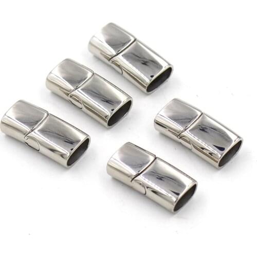 5 Pieces/Lot 12*6mm Hole) Stainless Steel Magnetic Clasp Leather Bracelet Connector For DIY Handmade Bracelet Accessories