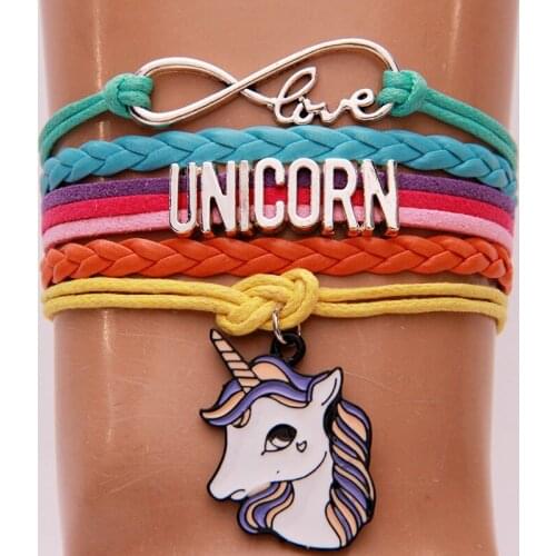 Infinity Fashion Charm Bracelet Bangle For Women Men Girl Colorful Unicron Horse Pendant Love Letter Handmade Braided Bracelets