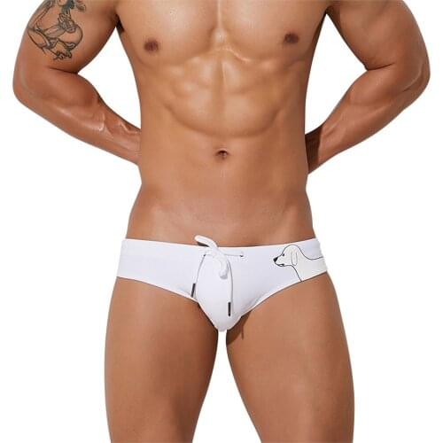 2021NEW Mens Beach Swimming Shorts Husband Trunks Briefs Male Cute Dog Swimsuits Quick-dry Surf Slip for Men Swimwear Clothing