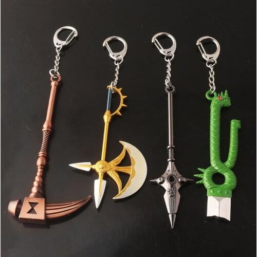The Seven Deadly Sins Axe Bottle Opener Keychain Nanatsu No Taizai Escanor Divine Axe Rhitta Weapon Key Chain for Men Jewelry