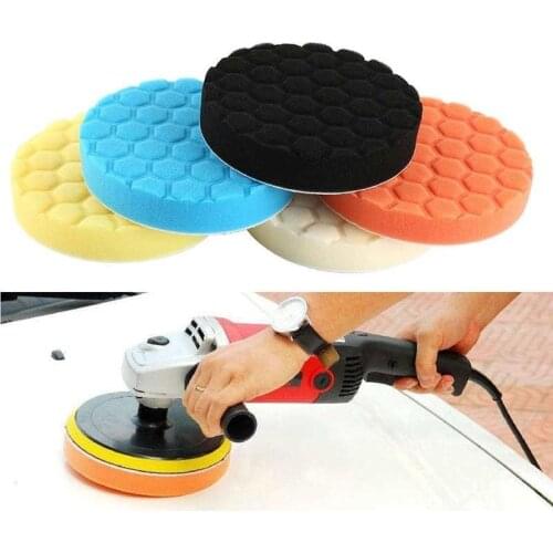 5Pcs Buffing Sponge Disk Polishing Pad Set Hexagonal 5 inch Sponge Disk Auto Car Polishing pad Kit for Car Beauty Polish Buffer