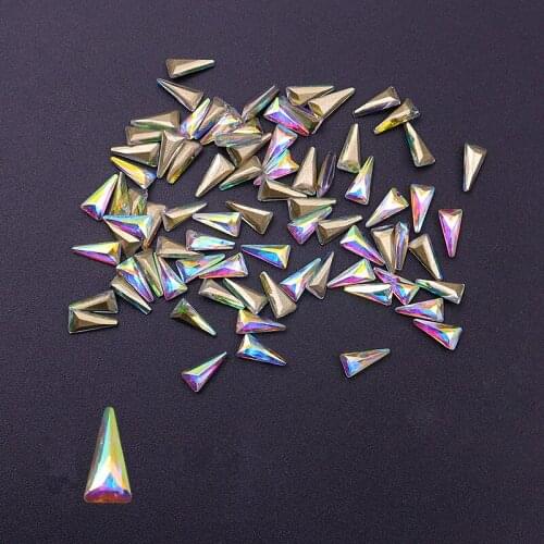 10pcs 3D Triangle Holo Nail Art Decorations Sets Glitter Shiny Nail Stone DIY Manicure Crystal Nail Rhinestone Accessory