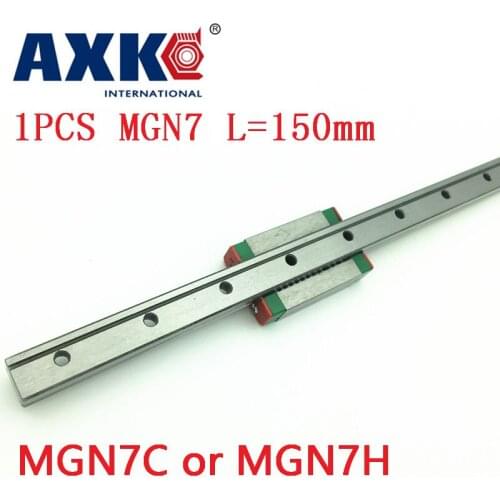 AXK rail mgn7 For 7mm Linear Guide Mgn7 L= 150mm Linear Rail Way + Mgn7c Or Mgn7h Long Linear Carriage For Cnc X Y Z Axis