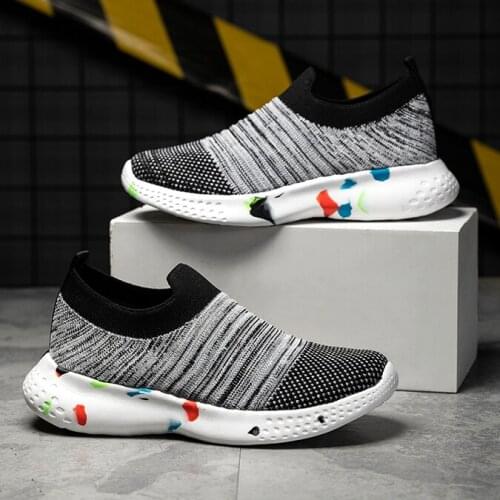 New 2021 Sock Shoes Kids Fashion Entilation Non-slip Shoes Boys Shoes Kids Sock Sneakers Wear-resisting Four Season Sport Shoes