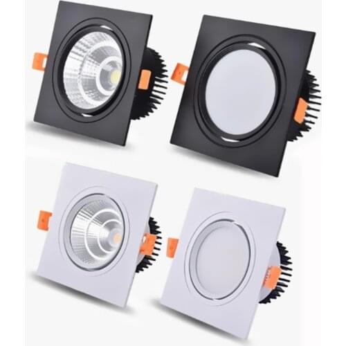 New Square Dimmable Ceiling Recessed LED Downlight Ceiling Lamp 9W 12W 15W AC85-230V LED COB Spot Light Indoor Lighting