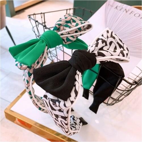 Bow Hairband Headband for Women Print Headband Bow Tie 2019 Trendy Hair Accessory Girls Teen Bow Headband