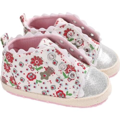 Newborn Toddler Shoes Baby Girl Small Fresh Floral Casual Soft Bottom Shoes Baby The First Walker 2018