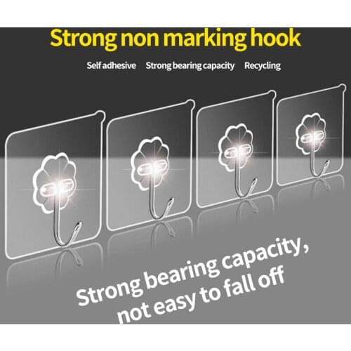 Strong Transparent Sucker Wall Hooks adhesive Hook Hanger Bathroom Self Adhesive Hook Door Traceless 10/20/30pcs