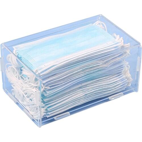 Disposable Mask Storage Box Acrylic Transparent Flip Dustproof Portable Organizer Beautiful and Useful