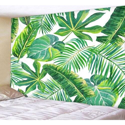 Drop Shipping Cactus Watercolor Printed Tapestry Wall Hanging Boho Decor Wall Cloth Tapestry Mandala Palm Leaves Wall Art Carpet