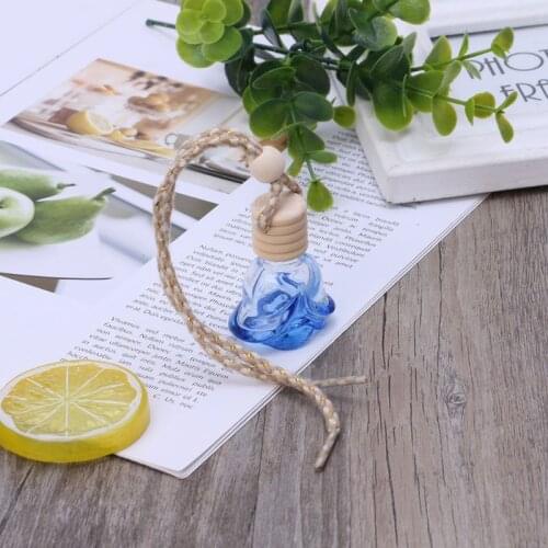 N84F Car Rose Shape Essential Oils Perfume Bottle Empty Hanging Bottle Air Freshener