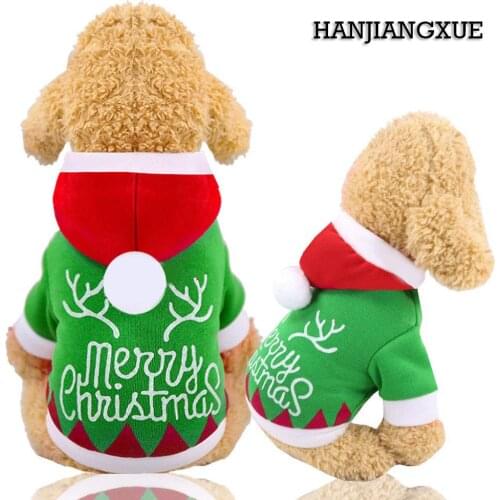 NACOCO Dog Christmas Hoodies Pet Costume with Red Hat Cat Two Legged Winter Coat Merry Christmas Santa Claus Costume for Small M