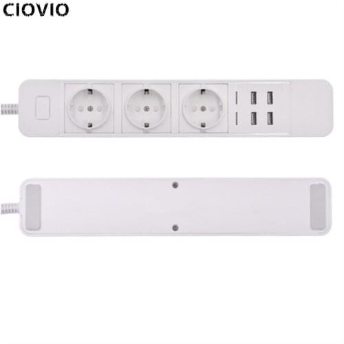 CIOVIO Smart Wifi Power Strip Surge Protector Multiple Sockets 4 USB Port Timer Voice Remote Control socket plug powercube