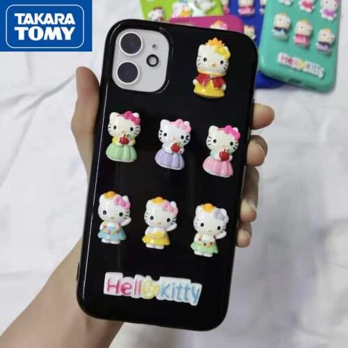 Takara Tomy Hellokitty Silicone Mobile Shell Suitable for IPhone 7/8P/X/XR/XS/XSMAX/11/12PRO/12 Phone Couple Case Cover