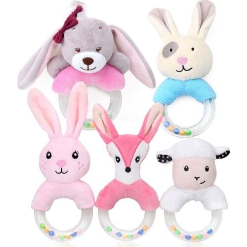 Cute Baby Rattle Toys Rabbit Plush Baby Cartoon Bed Toys for baby toys 0-12 months Educational baby rattle Toy Rabbit Hand Bells
