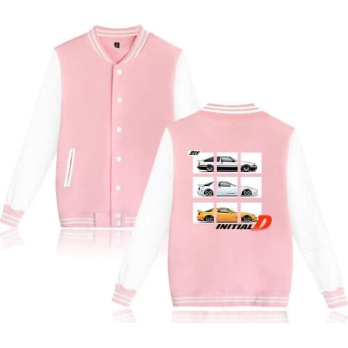 Japan Anime Initial D Zip Up Baseball Uniform Mens Jackets Streetwear Hip Hop Harajuku Sweatshirt AE86 Hoodie Funny Clothes