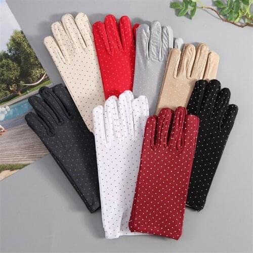 22cm Stretchy Women Lady Sexy Short Gloves Dance Performance Props Drama Polka Dot Gloves Bridal Wedding Party Wear